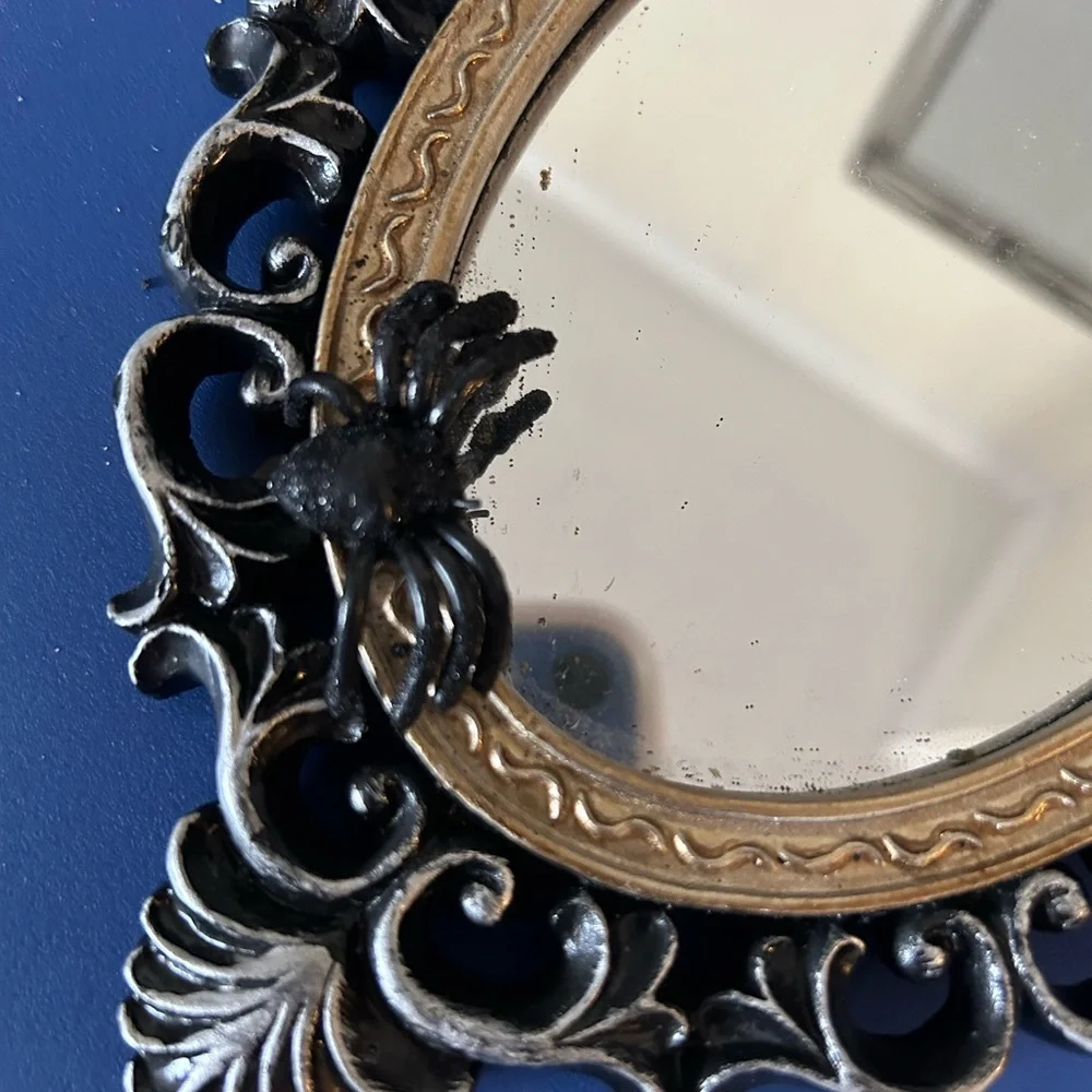Gothic spider mirror Halloween decor